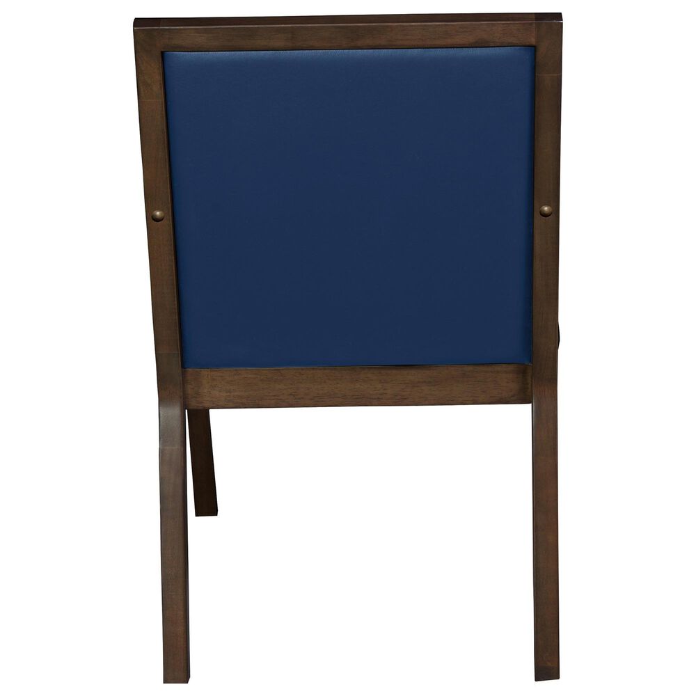 Regency Global Sourcing Regent WallGuard Guest and Reception Side Chair with Navy Blue Cushion in Neo Walnut, , large