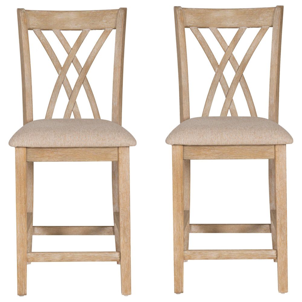 Linon Home Decor Maggie Counter Stool in Natural (Set of 2), , large