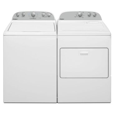 Whirlpool 3.8 Cu. Ft. Top Load Washer with Soil Level Selection and a 7.0 Cu. Ft. Front Load Gas Dryer in White, , large