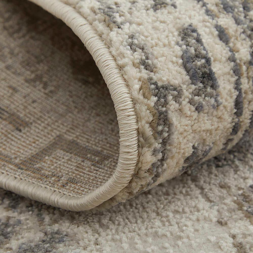 Feizy Kano Oriental 7&#39;10&quot; x 10&#39; Ivory and Charcoal Area Rug, , large