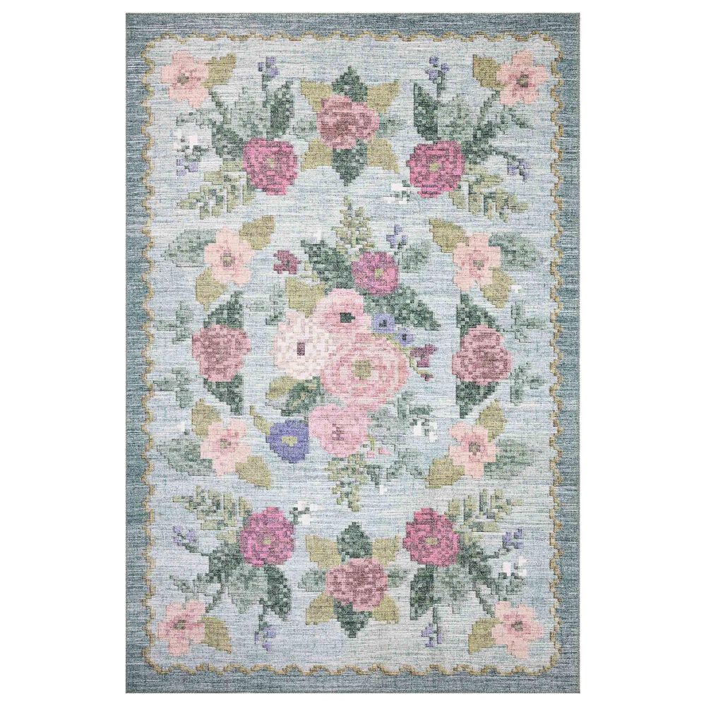 Rifle Paper Co. x Loloi Rosa 7"6" x 9"6" Sky Area Rug, , large