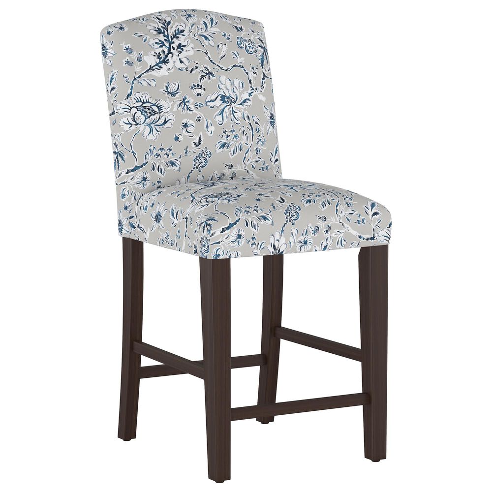 Skyline Furniture Counter Stool in Indian Blockprint Grey, , large