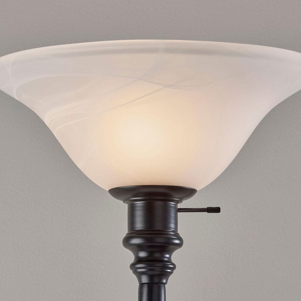 Adesso Claret Torchiere Floor Lamp in Black, , large