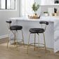 Lumisource Rhonda Swivel Counter Stool with Black Cushion in Gold (Set of 2), , large
