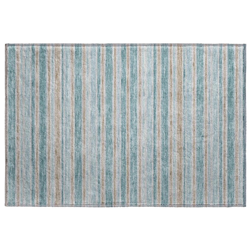 Dalyn Rug Company Soft Essentials Striped Teal 1"8" x 2"6" Indoor/Outdoor Area Rug, , large