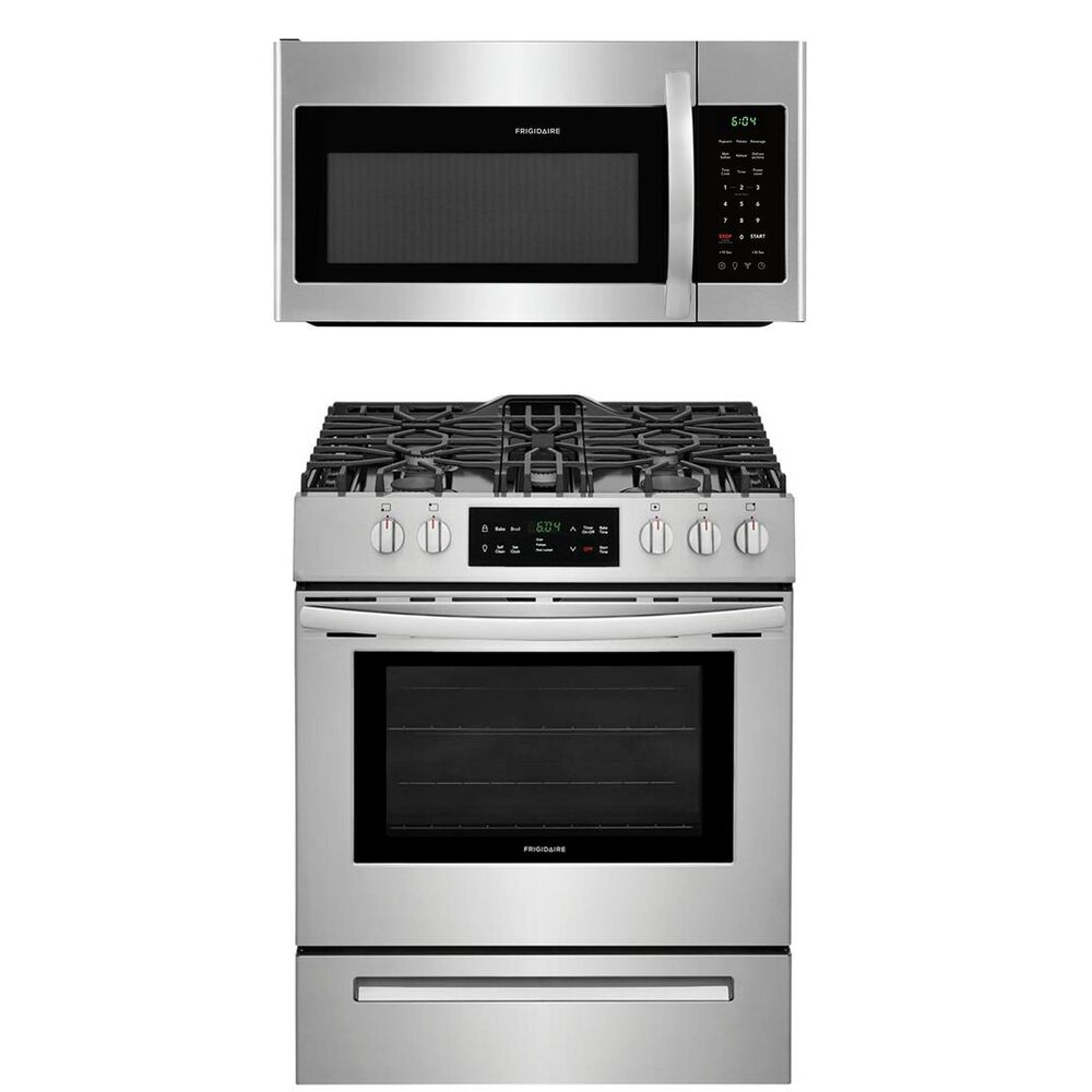 Frigidaire 2-Piece Kitchen Package with Gas Range and Over The Range Microwave in Stainless Steel , , large
