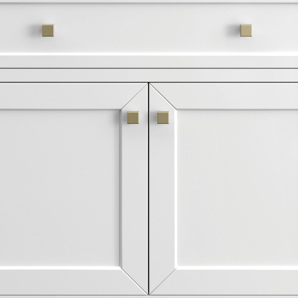 James Martin Vanities Chicago 36&quot; Single Bathroom Vanity in Glossy White with Single Hole 3 cm White Zeus Quartz Top and Rectangular Sink, , large