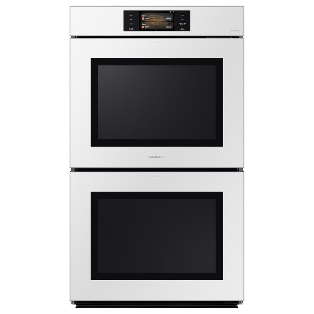 Samsung Bespoke 2-Piece Kitchen Package with White Bespoke 30" Double Wall Oven and Black 36" Induction Cooktop, , large