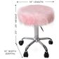 Impressions Vanity Momo Faux Fur Vanity Stool with Pink Cushion in Stainless Steel, , large