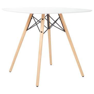 OSP Home Allen Dining Table in White and Natural - Table Only, , large