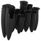 Maple and Jade Floral Inspired Abstract Decorative Vase with Linear Grooves and 10 Openings in Sleek Black, , large
