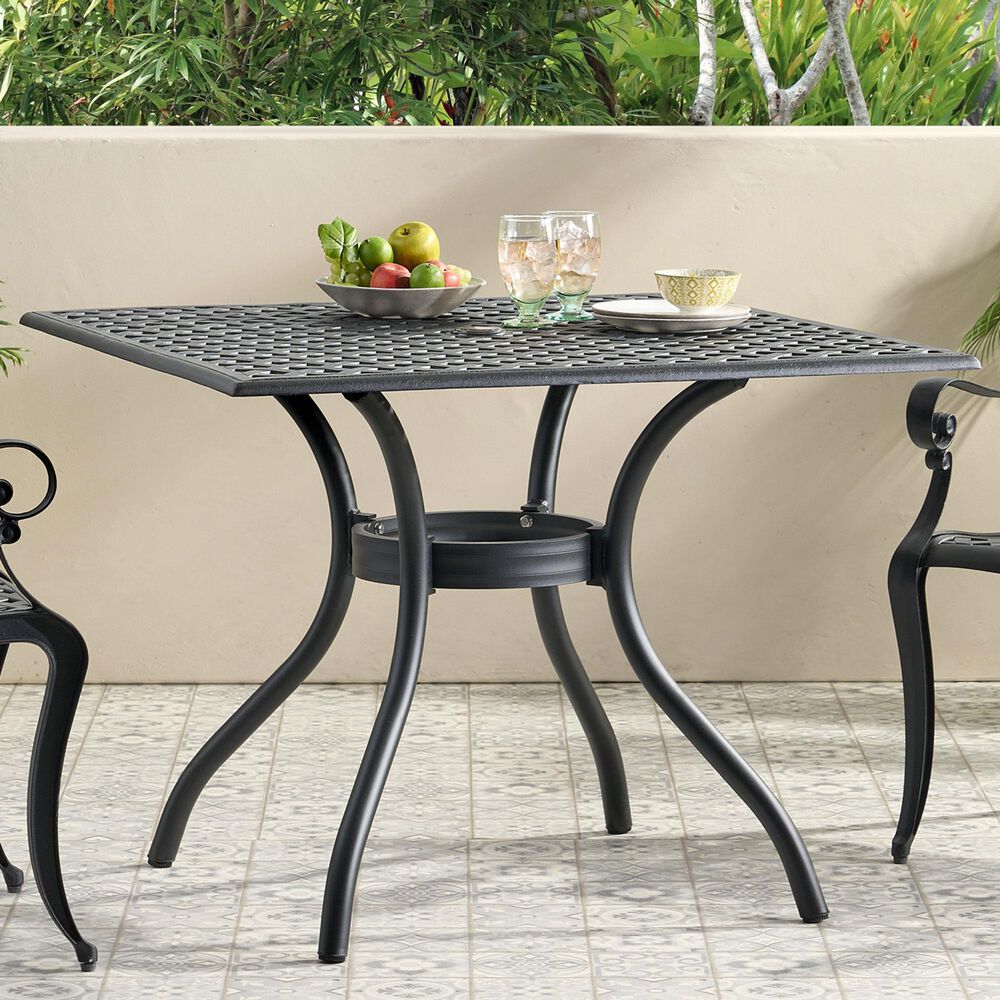 Hearth and Haven Cayman Outdoor Dining Table in Black - Table Only, , large