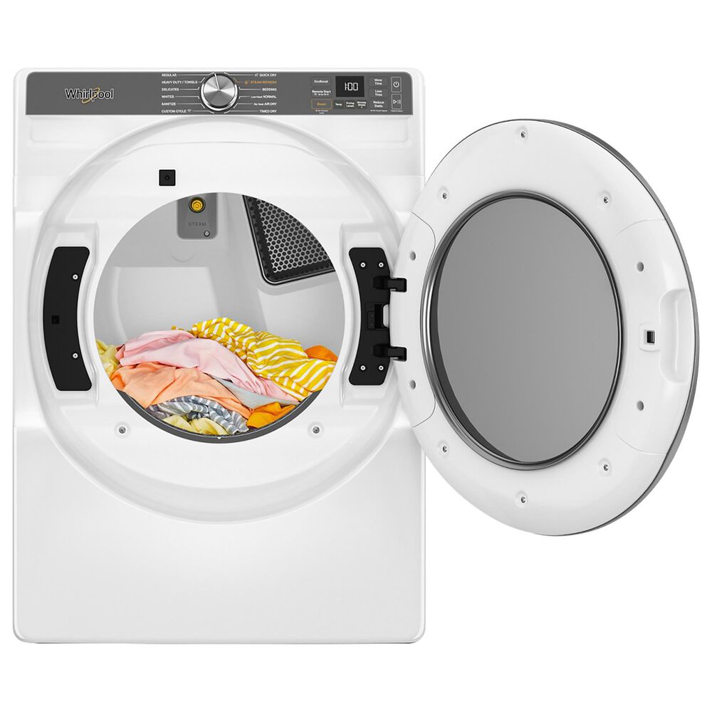 Whirlpool 7.4 cu. ft. Smart Front Load Electric Dryer with Steam in White, , large
