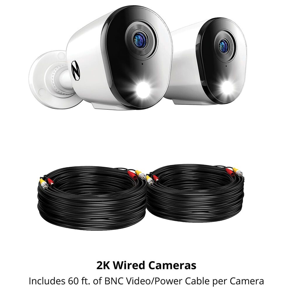 Night Owl Add On Wired 2K Deterrence Cameras with 2-Way Audio - 2 Pack - White, , large
