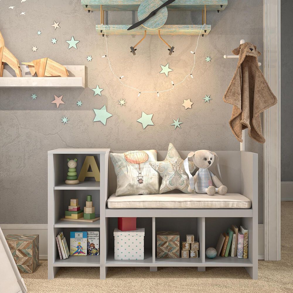 DHP Tyler Storage Bench & Coat Rack in Dove Gray NFM