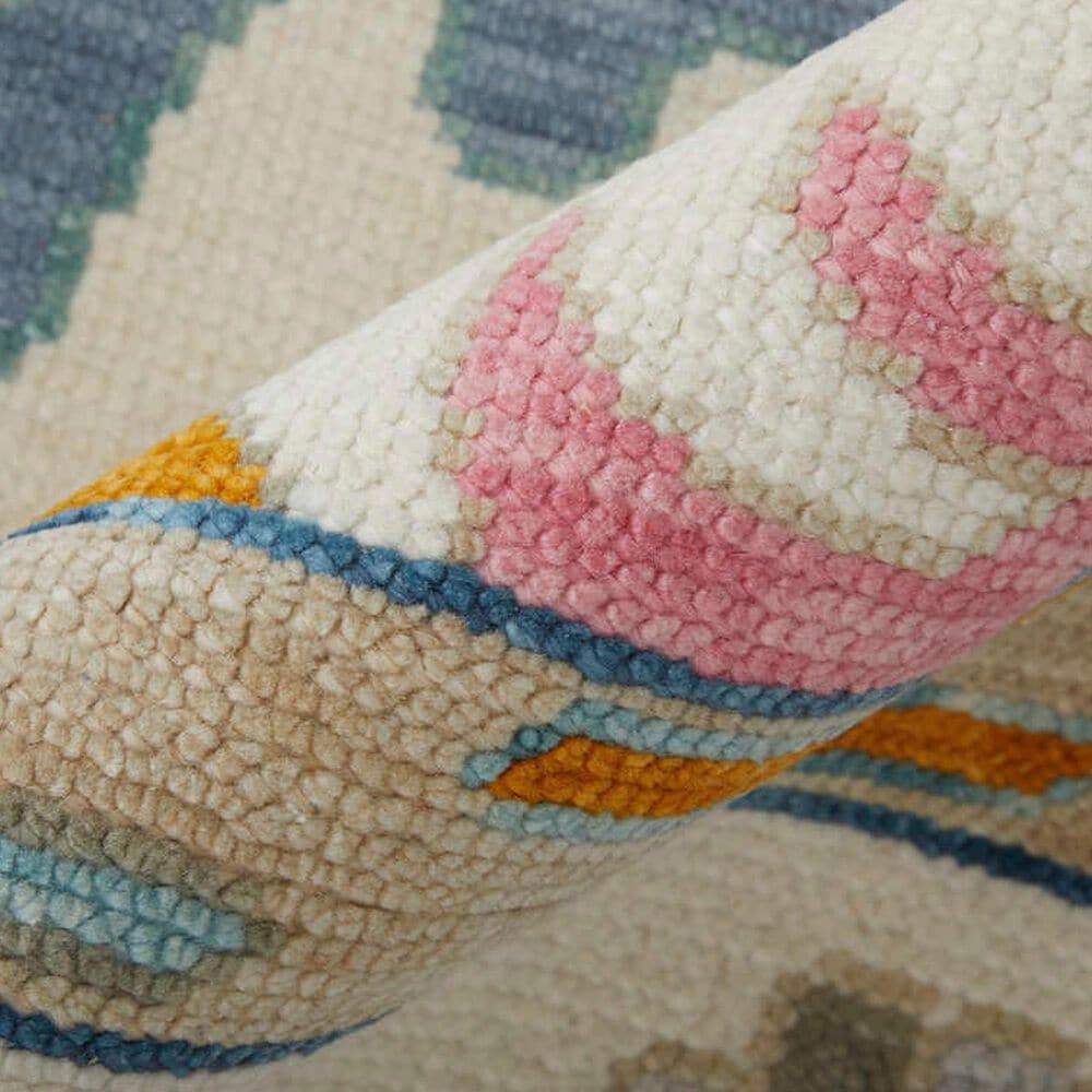 Feizy Karina 2&#39;6&quot; x 8&#39; Ivory, Blue and Pink Runner, , large