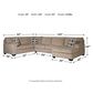 Signature Design by Ashley Ballinasloe 3-Piece Right Facing U-Shaped Sectional in Platinum, , large