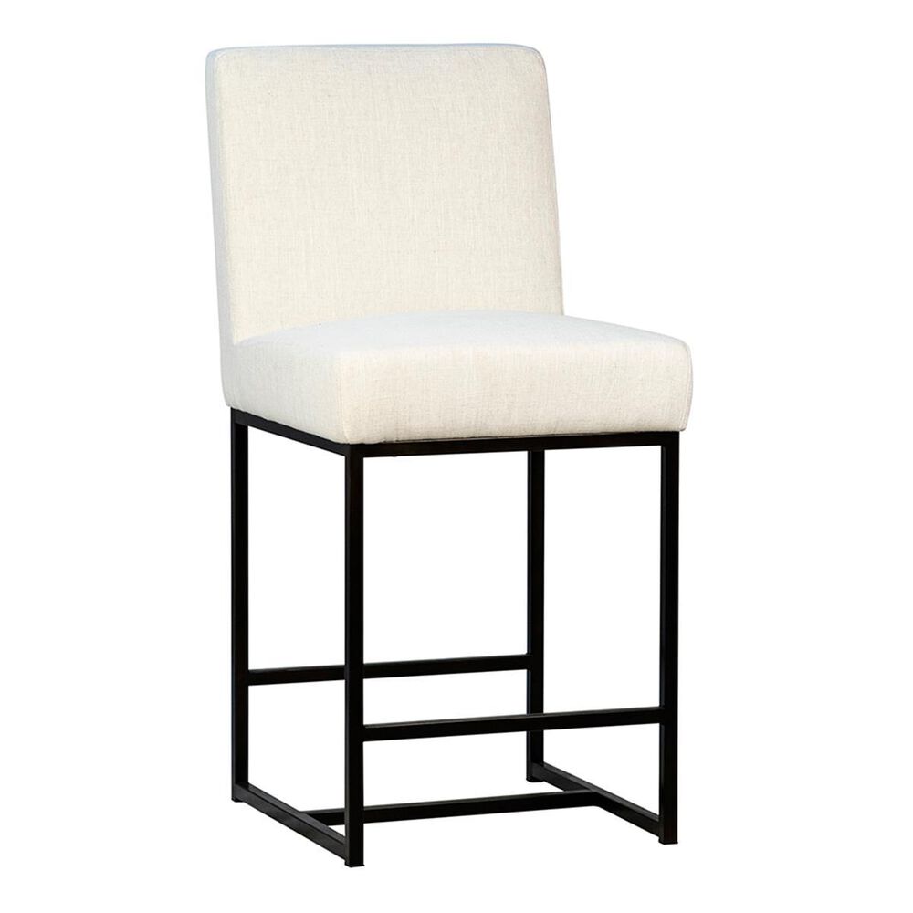 Blue Sun Designs Mayes Counter Stool in White Linen and Antique Black, , large