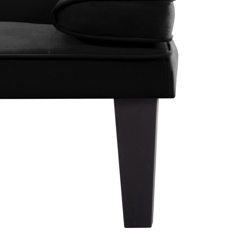 HOMLUX 65" Futon Sleeper Sofa Bed with Adjustable Backrest and Cup Holders in Black, , large