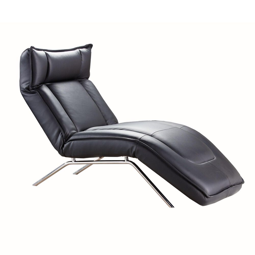 Nicoletti Calia Sofas Madame Leather Chaise in Black, , large