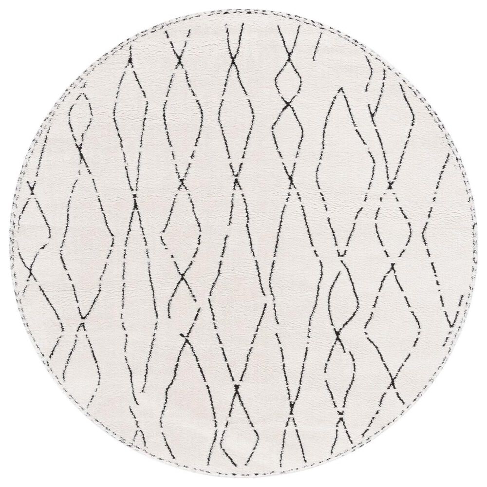 Safavieh Melody MEL112B 6"7" Round Ivory and Black Area Rug, , large