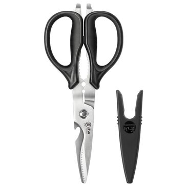 Cangshan Top Cut 9" Heavy Duty Utility Kitchen Shears with Blade Holder in Black and Stainless Steel, , large