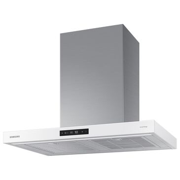 Samsung Bespoke 30" Bespoke Smart Wall Mount Hood with LCD Display in Clean White and Stainless Steel, , large