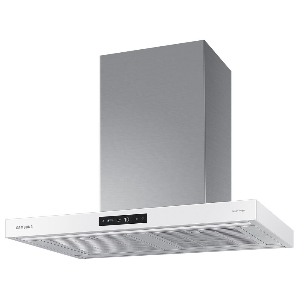 Samsung Bespoke 30" Bespoke Smart Wall Mount Hood with LCD Display in Clean White and Stainless Steel, , large