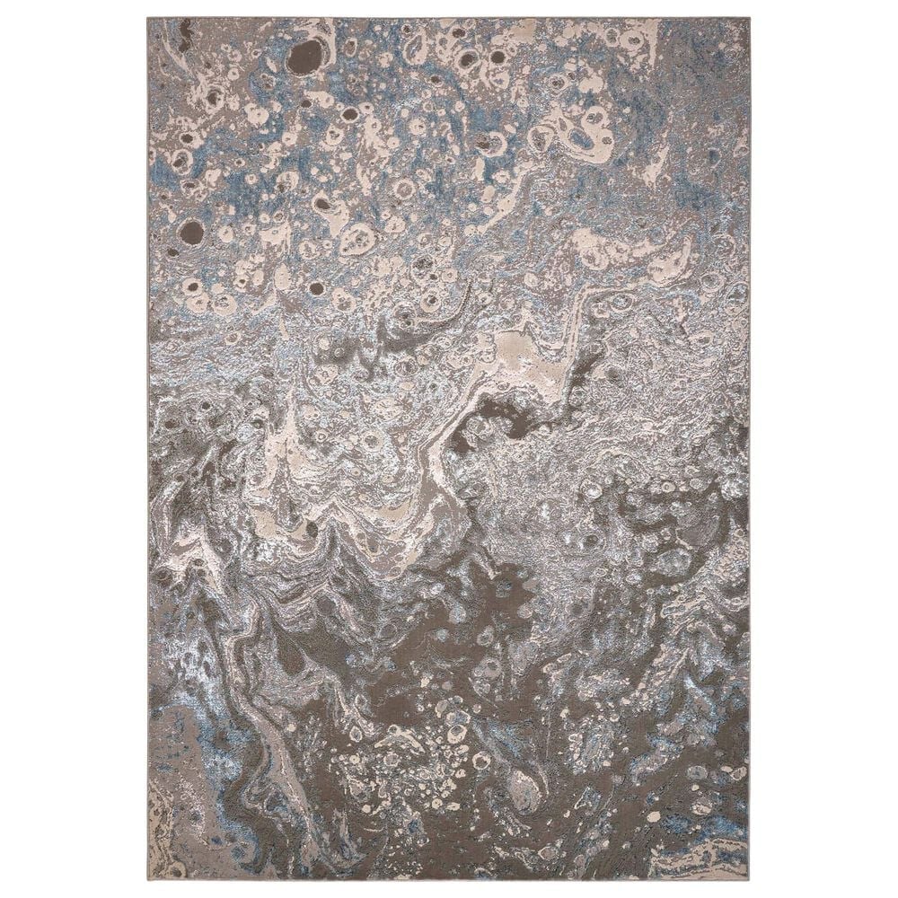 Feizy Azure 3"11" x 6" Silver and Blue Area Rug, , large