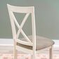 Linon Home Decor Jane Side Chair with Light Tan Cushion in Vanilla White, , large