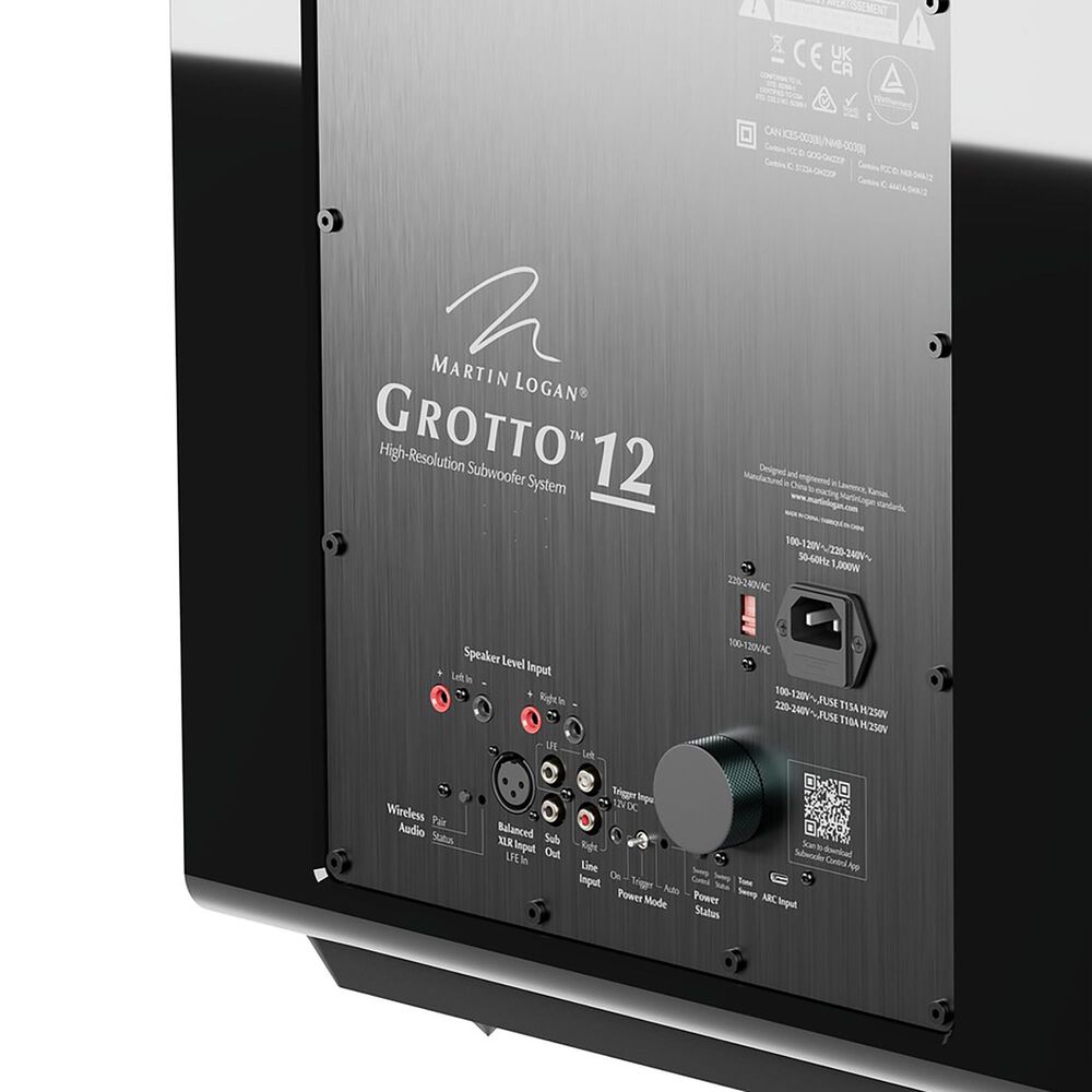 Martin Logan Grotto 12 Subwoofer in Gloss Black, , large