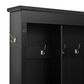 HOMLUX 9-Hook Hall Tree with 3-Cabinet in Black and Natural, , large