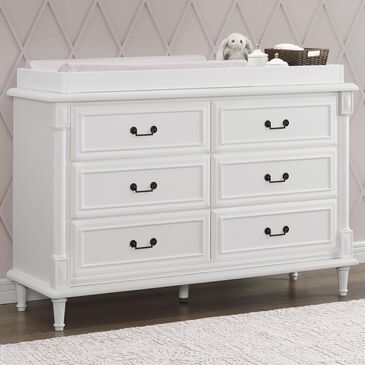 Delta Juliette 6 Drawer Dresser with Changing Top in Bianca White, , large