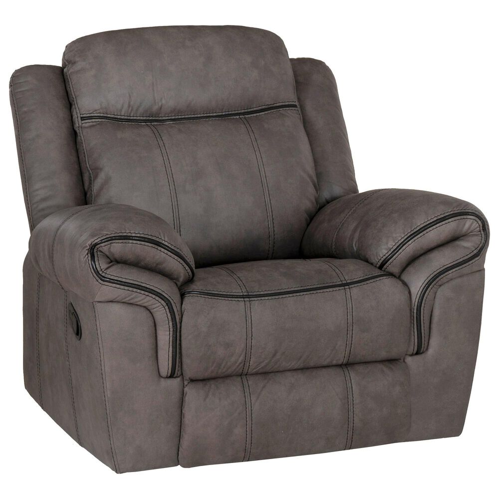Linon Home Decor Galloway Manual Recliner in Stone Grey, , large