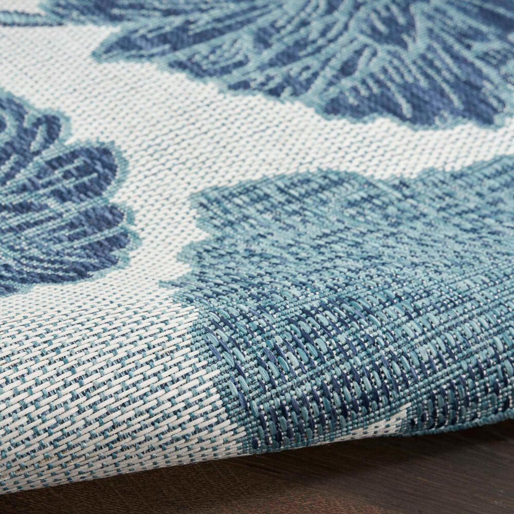 Nourison Garden Oasis Floral Blue 8&#39; x 10&#39; Indoor/Outdoor Area Rug, , large