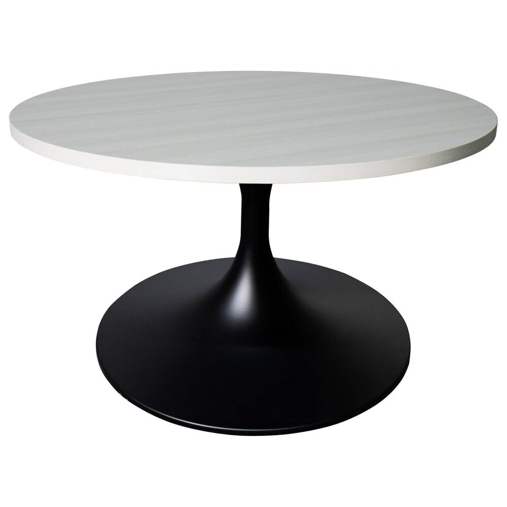 Leisuremod Verve 27" Coffee Table with MDF Top in Black and Light Natural, , large