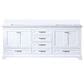Lexora Home Dukes 80" Double Bathroom Vanity in White with 2 cm White Quartz Top and Rectangular Sinks, , large