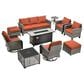HOMLUX 10-Piece Patio Conversation Set in Orange, , large