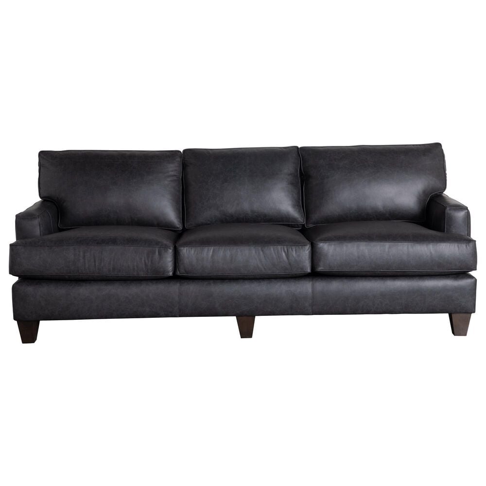 Craftmaster Furniture Corp 4-Piece Stationary Leather Living Room Set in Dark Gray, , large