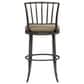 Armen Living Vince Bar Height Stool with Mushroom Brown Upholstery in Antique Pewter, , large