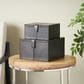 Maple and Jade 9.9" 2-Piece Handmade Storage Decorative Box Set in Dark Brown, , large