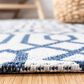 Safavieh Martha Stewart Cotton MSR421M 2" x 8" Blue and Grey Runner, , large