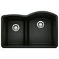 Blanco Diamond 1-3/4 Reverse Double Sink with Low Divide in Coal Black, , large