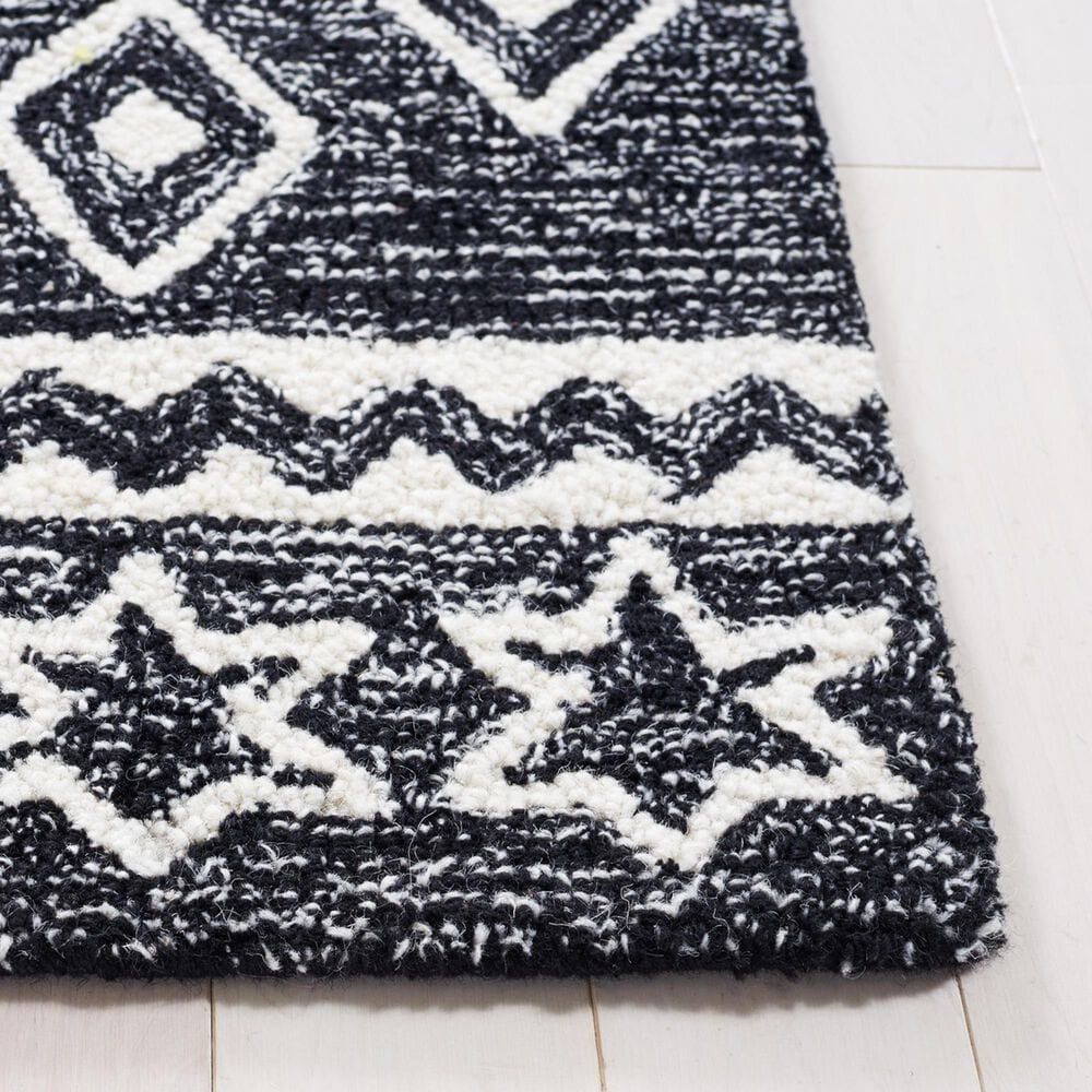 Safavieh Micro-Loop 5&#39; x 8&#39; Black and Gray Area Rug, , large