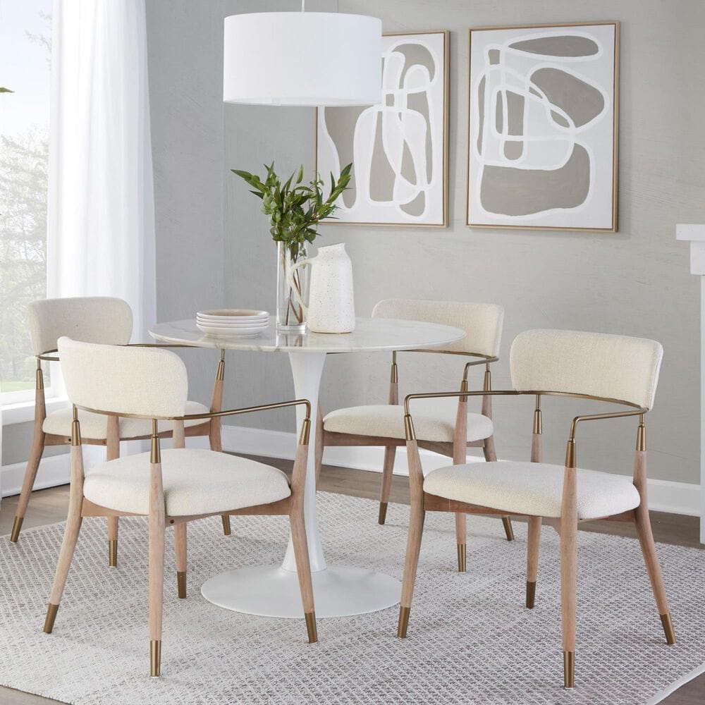 Lumisource Savannah Arm Chair with Cream Cushion in Copper and Whitewashed &#40;Set of 2&#41;, , large