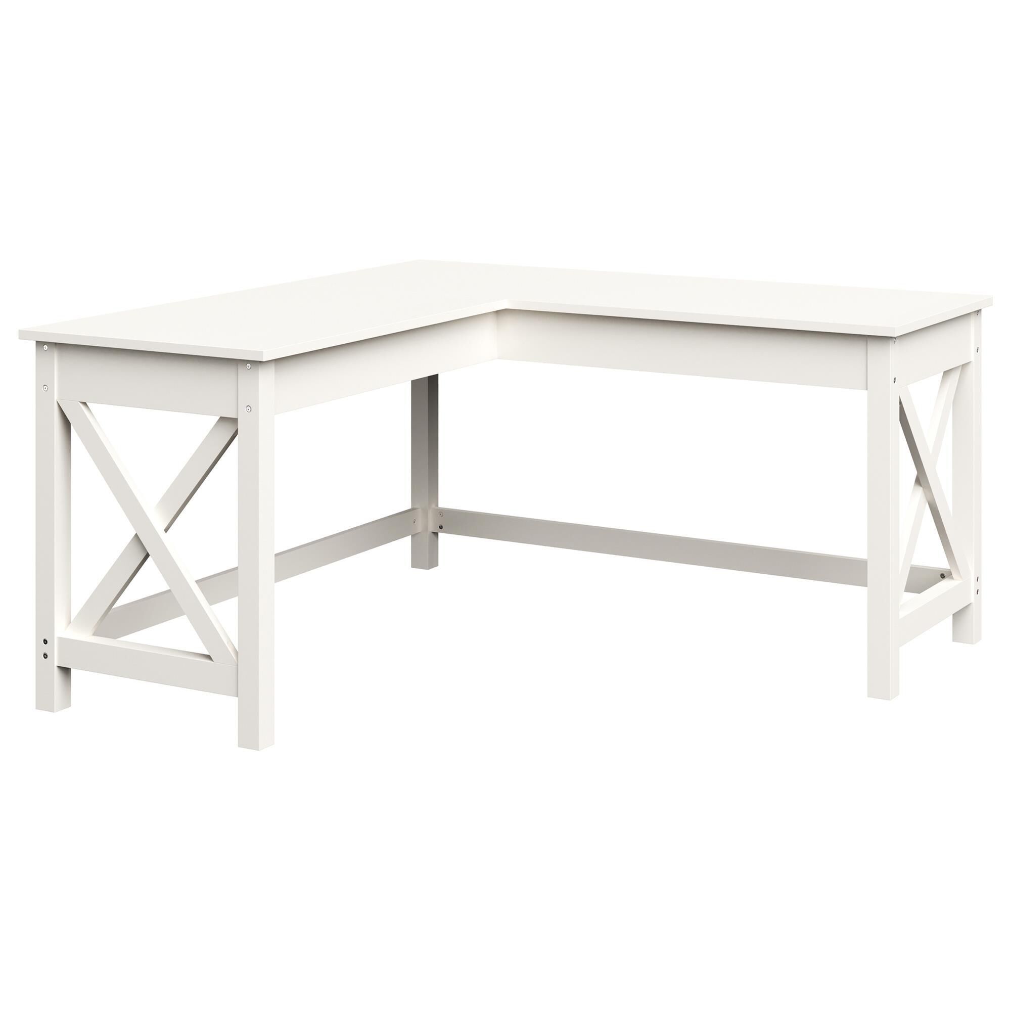 Timberlake L Shaped Desk in White NFM