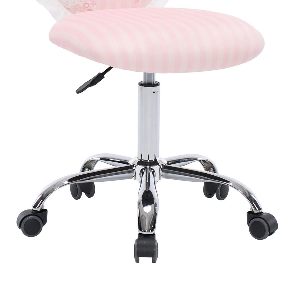 Impressions Vanity Hello Kitty Floral Heart Vanity Chair with Light Pink Cushion in Silver, , large