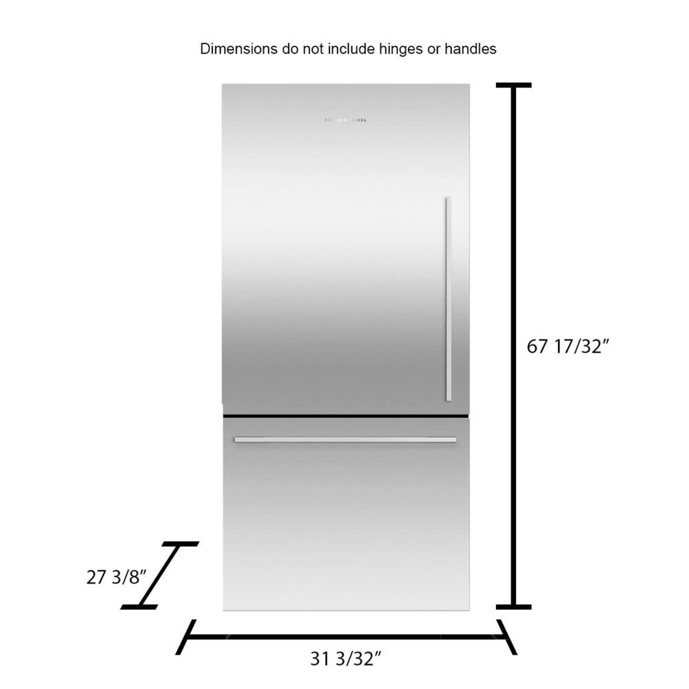 Fisher &amp; Paykel 17 Cu. Ft. Counter Depth Refrigerator with Left Hinge in Stainless Steel, , large