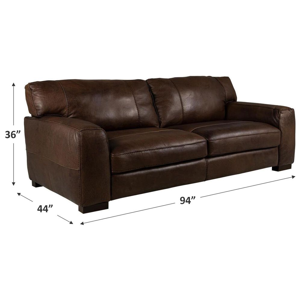 Softline 94&quot; Leather Sofa in Madison Espresso, , large