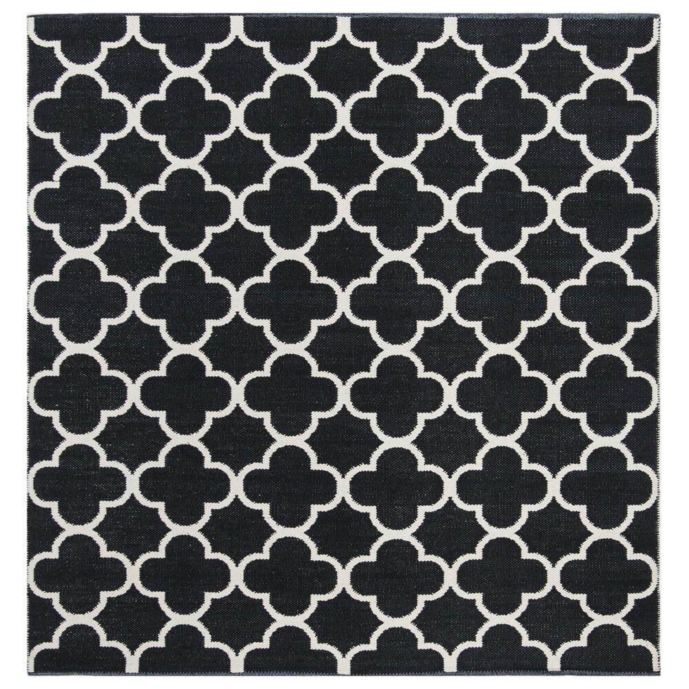 Safavieh Montauk MTK725 6' Square Black and Ivory Area Rug, , large